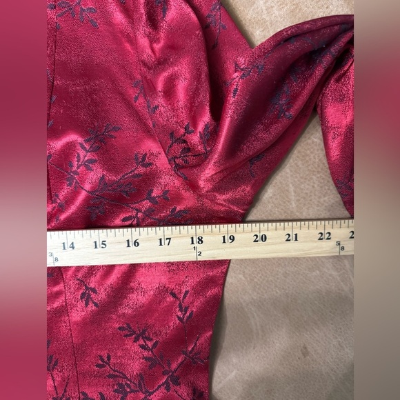 Maren Petite Vintage Red Jacket Womens  Floral Asian Oriental Print Size 10 - Picture 3 of 6